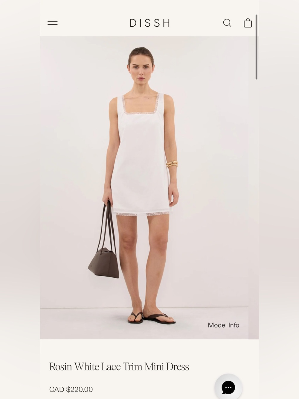 DISSH White Lace-Trim Slip Dress